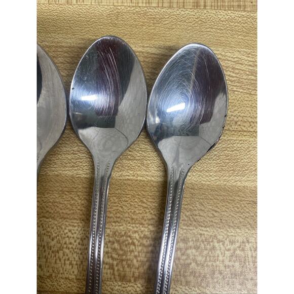 Vintage Delco PRIMA 3309 STAINLESS Steel Ice Tea Spoons Set (4) 7.25” Long - Picture 3 of 5